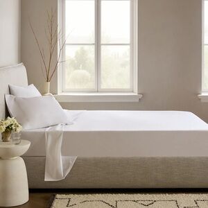 NWOT QUINCE Classic Organic Percale Flat Sheet King White 6393